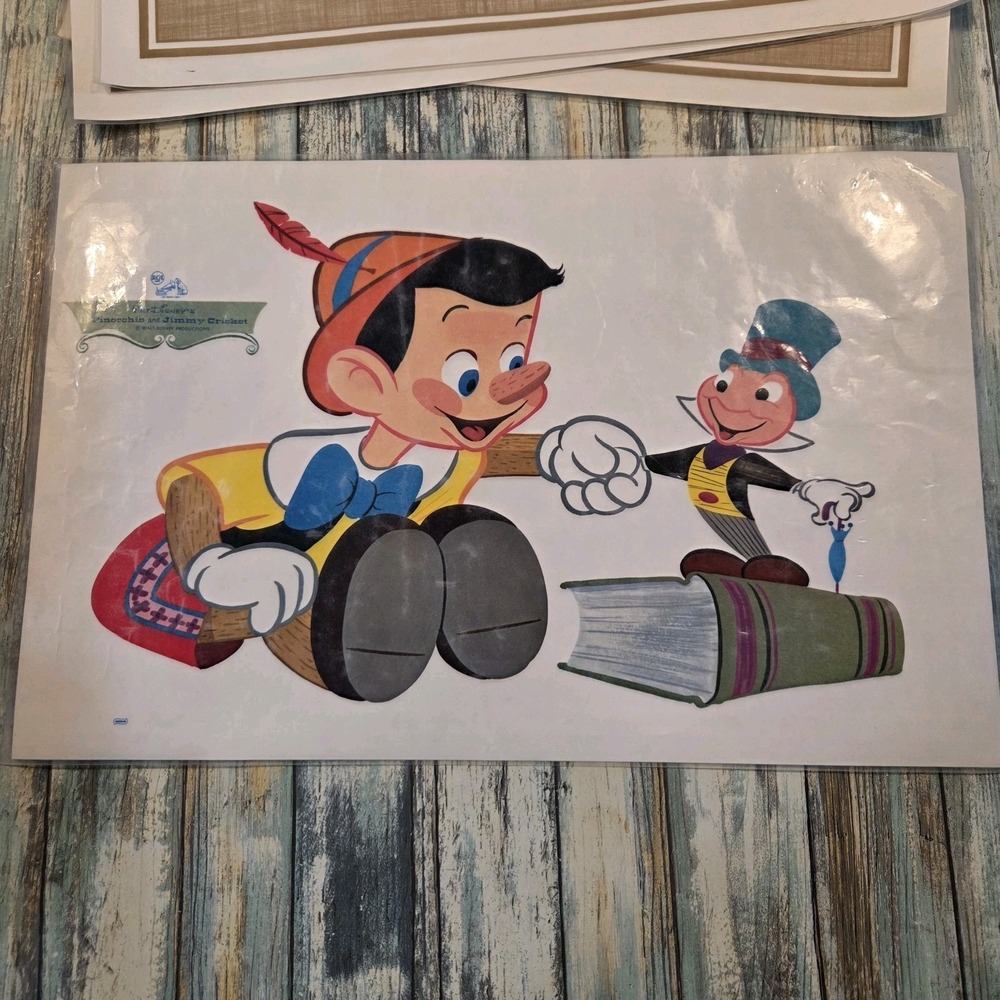 Set Of 4 Vintage Plastic Reversible Mickey Mouse And Friends Placemats - Picture 5 of 12